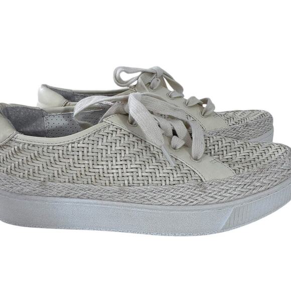 "Franco Sarto" Womens Cream Lace Up Synthetic Weave Sneakers SZ 6 Summer Walking - Picture 2 of 6